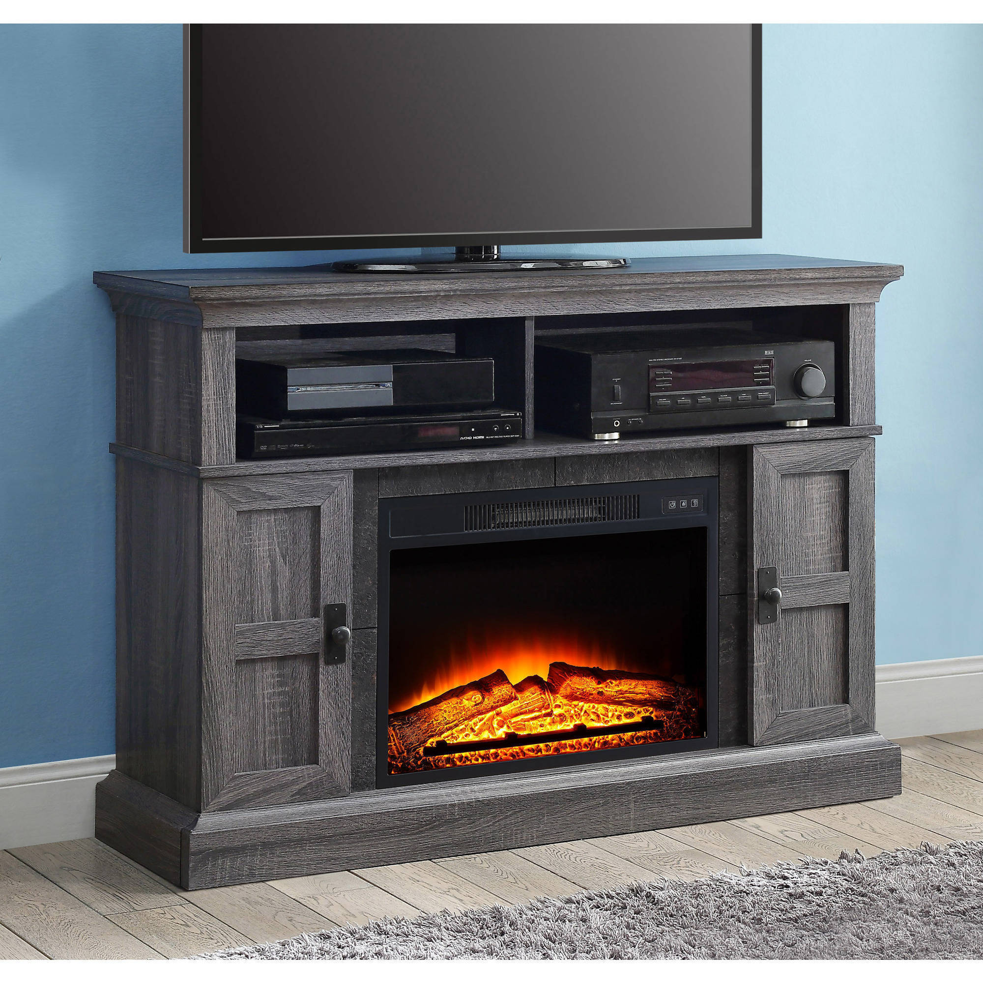 TV Stand With Fireplace For 55 Inch Large Farmhouse ...
