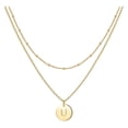 thumbnail image 1 of Corazón de la moda de las mujeres Letra Collar Cadena 26 Circular Doble Capa Cuello, 1 of 5