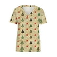 thumbnail image 6 of Jsaierl Christmas Scrub Tops for Women Short Sleeve Christmas Pattern Nurse Uniform Working V Neck Shirt Dressy Casual Tees Blouse Top for Women Fashion 2023, 6 of 6