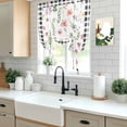 thumbnail image 5 of Spring Floral Balloon Curtains 63 Inch Length for Living Room/Bedroom, Pink Flowers Black White Plaid Pastoral Rod Pocket Privacy Door Curtains Decorative Tie Up Shade for Window 52"x63", 5 of 8