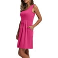 thumbnail image 4 of Women's Summer Dress 2025 A-Line Sleeveless Casual Sundress with Pockets Floral/Solid Frock, 4 of 6