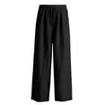 thumbnail image 6 of Dresfit Wide Leg Pants for Men Lounge Linen Pants 2026 Spring Drawstring Big and Tall Loungewear with Back Pockets Loose Uncuffed Open Bottom Vacation Trousers Black M, 6 of 8