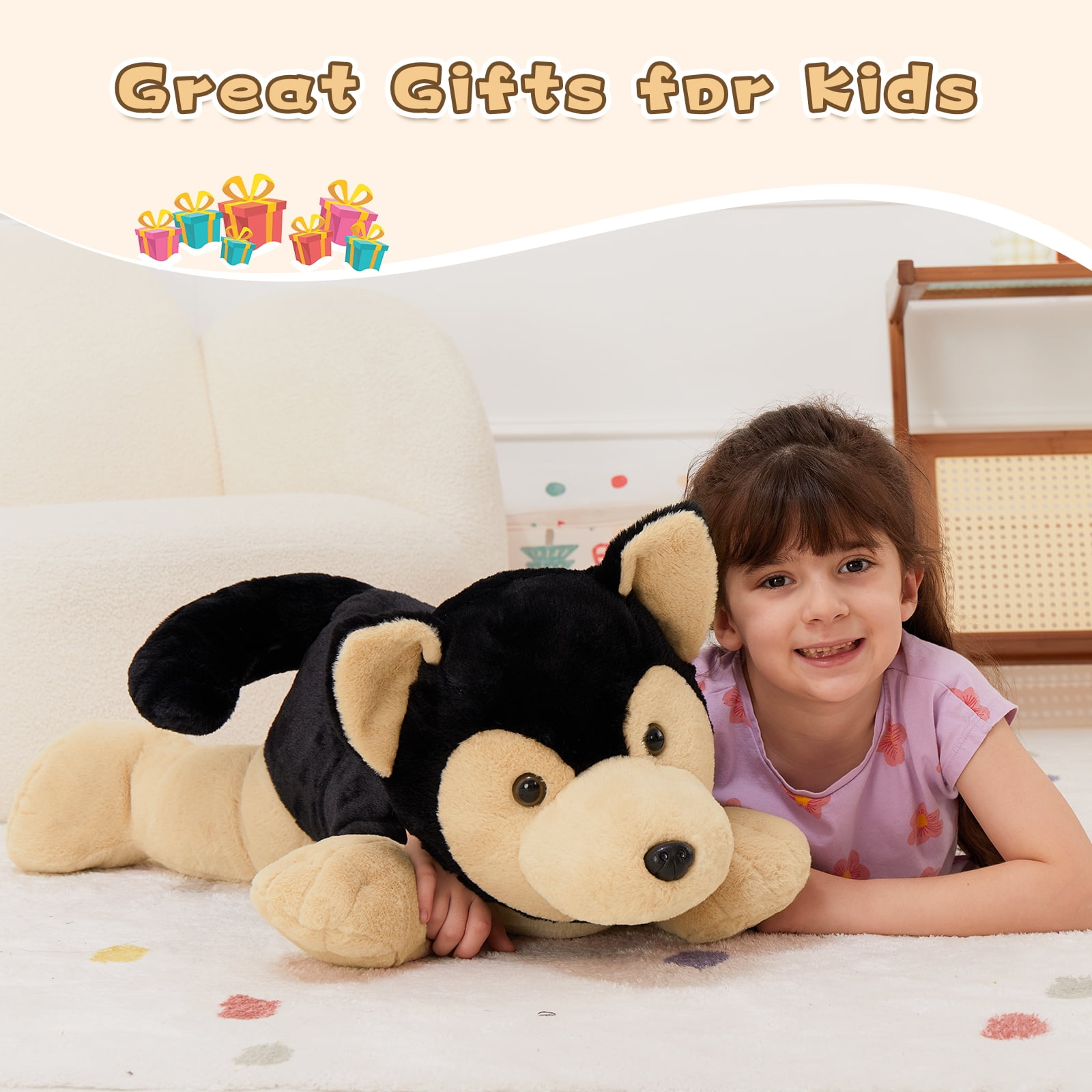 MorisMos 32" Giant German Shepherd Dog Stuffed Animal Plush Toy