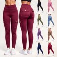 thumbnail image 5 of Jesvior Plus Size Women's High Waisted Cargo Yoga Leggings with Pockets Tummy Control Stretch Workout Leggings Running Athletic Gym Activewear, 5 of 9