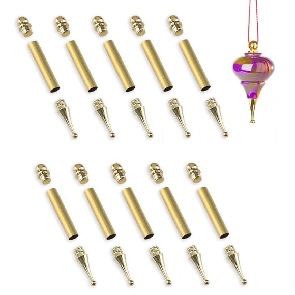 Legacy Woodturning, Christmas Tree Ornament Project Kit - Gold Finish, 10 Pack
