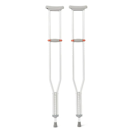 Medline Lightweight Aluminum Red Dot Guardian Crutches  5 1 -5 9  Tall  300 lbs. Weight Capacity