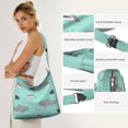 thumbnail image 5 of Funny Shark Canvas Tote Bag – Nautical Cute Cartoon Underwater Marine Life with Abstract Ocean and Tropical Sea Patterns, Foldable and Stylish, 5 of 5
