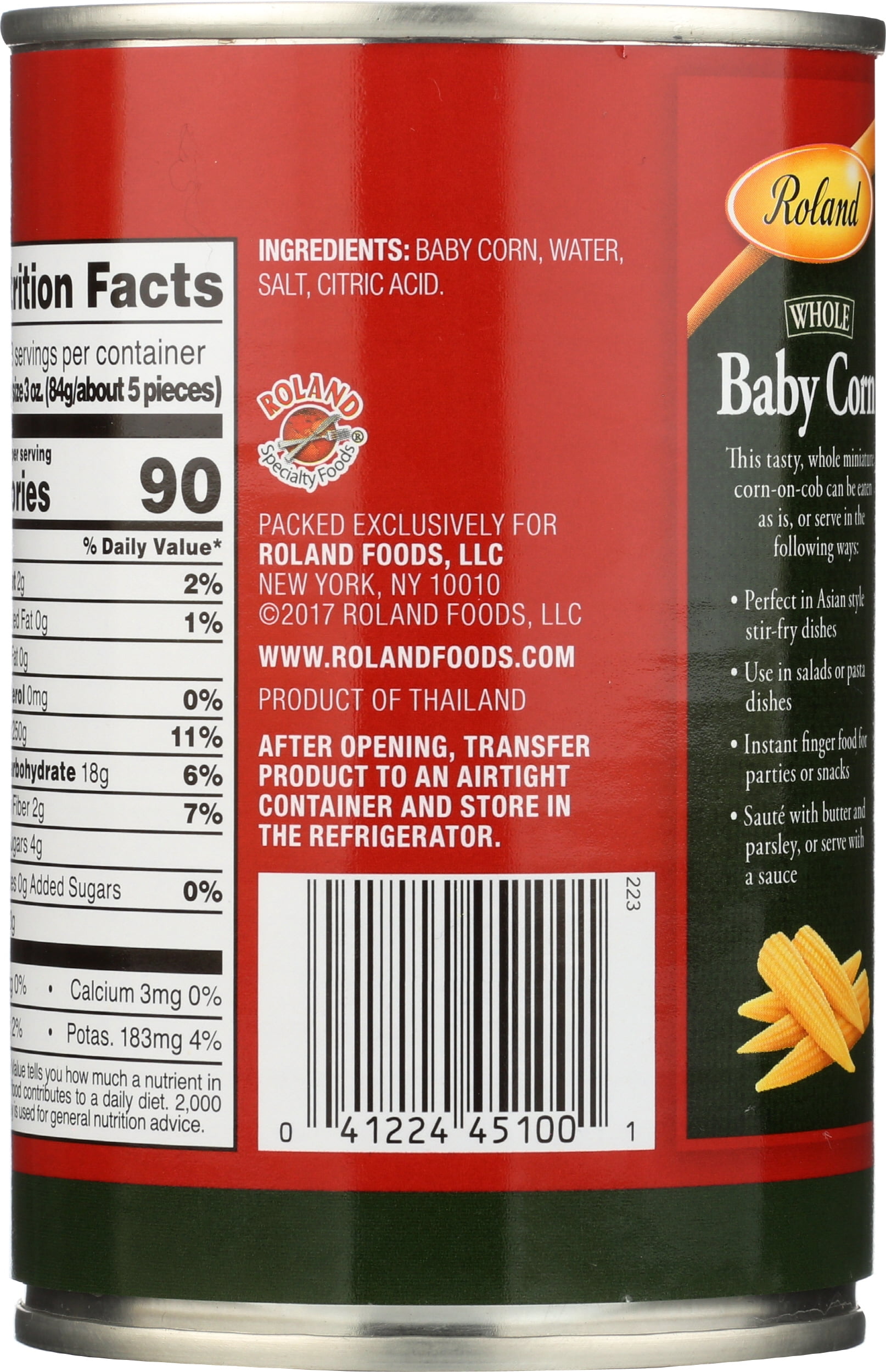 Pack of 12, Roland Whole Baby Corn, 15 oz