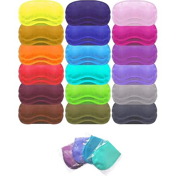 1997 Eye Mask Sleep Masks Pack of 36 Sleeping Mask Blindfold Eye Cover Team Building Games Party with Nose Pad and Adjustable Strap for Women Men Kids 4 Layers Colors (18 Color 36 Pieces)