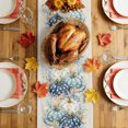thumbnail image 4 of Fall Thanksgiving Pumpkins Cotton Linen Rectangle Table Runners 13"x48", Blue Coastal Starfish Coral Beige Coffee Table Runner Dresser Scarves Table Runners for Wedding Party Banquet Dinner Decor, 4 of 8