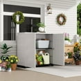 thumbnail image 5 of HOMSPARK Indoor/Outdoor Storage Cabinet with Doors, 34”x15”x34” HDPE Plastic Storage Box for Bedroom, Bathroom, Living Room, Balcony, Multi-Purpose for Daily Tools, White, 5 of 14