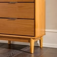 thumbnail image 2 of Walker Edison 43” Mid-Century Modern Gallery-Top 5-Drawer Dresser, Caramel, 2 of 11