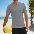 thumbnail image 2 of Razzly Men T Shirts Men’s Swim Shirt Short Sleeve UPF 50+ Sun Shirt Rash Guard Athletic Quick Drying T-Shirts for Outdoor Sports Activities(Grey,3XL), 2 of 4