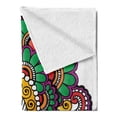 thumbnail image 2 of Oriental Soft Flannel Fleece Blanket, Vivid Colored Floral Arrangement in Abstract Fashion Flowers Petals Swirls Curves, Cozy Plush for Indoor and Outdoor Use, 50" x 70", Multicolor, by Ambesonne, 2 of 5