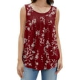 thumbnail image 6 of Uvplove Womens Summer Tank Tops Sleeveless Chiffon Blouse Loose Round Neck Casual Shirts,Red Leaves,M, 6 of 11