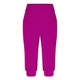 thumbnail image 4 of Pxkloy Summer Capri Pants for Women 2024 Women's Capri Sweatpants Casual Sports Cropped Lounge Pants High Waisted Athletic Joggers with Pockets Pink,XL, 4 of 6