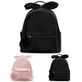 thumbnail image 2 of Girls Mini Backpack Fashion Pompom Bowknot School Backpack Velvet Casual Daypack, 2 of 10