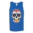 thumbnail image 2 of Wild Bobby Day Of The Dead Sugar Skull Pop Culture Men Graphic Tank Top, Royal, Large, 2 of 5