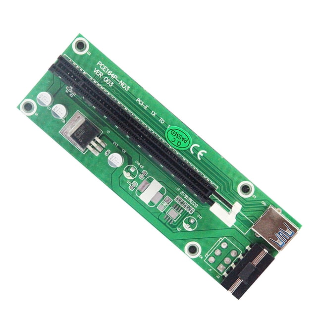 kurtrusly PCI-E Riser Board 1x to 16x Adapter Card PCI-E Graphic Card Riser Card with 4pin Power Socket PCI-E Riser Board for Mining Green 30CM 1Set