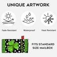 thumbnail image 4 of St. Patrick''s Day Lucky Shamrock Welcome Mailbox Cover Magnetic Standard Size 21" x 19", Green Clover Buffalo Plaid Polka Dots Post Letter Box Wrap Decor Irish Garden Yard Outdoor Decoration, 4 of 6