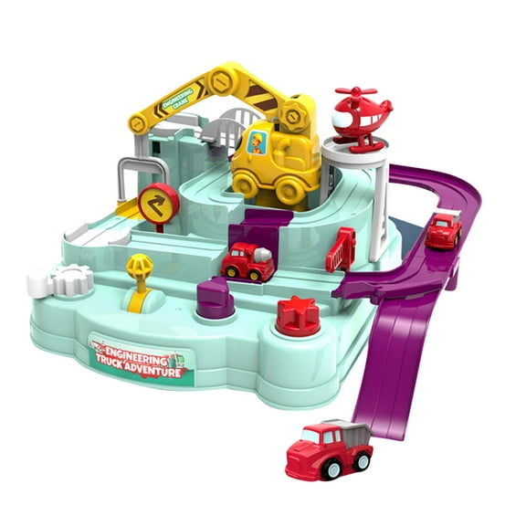 Gallickan Boys Toys Car Track, Kids Track City Car Toy for 3 4 5 6 7 Years Old Boys Girls - Car Toys with 3 Cars, Car Track Toys for Boys Age 3 , Green