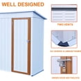 thumbnail image 3 of Holaki 5' x 4' FT Outdoor Storage Shed, Metal Garden Tool Shed with Lockable Door, Outside Sheds & Storage Galvanized Steel, White, 3 of 10