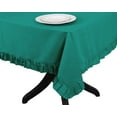 thumbnail image 5 of Vargottam Ruffle Tablecloth Rectangular Tabletop Covers Kitchen Dining Table Cloth Party Decoration Cotton Table Cover,Teal Green,60 x 108 Inches, 5 of 7
