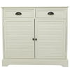 DecMode 35" x 40" Cream Wood Traditional Cabinet