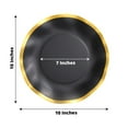 Efavormart 25 Pack | 10" Black/Gold Wavy Rim Disposable Dinner Plates ...