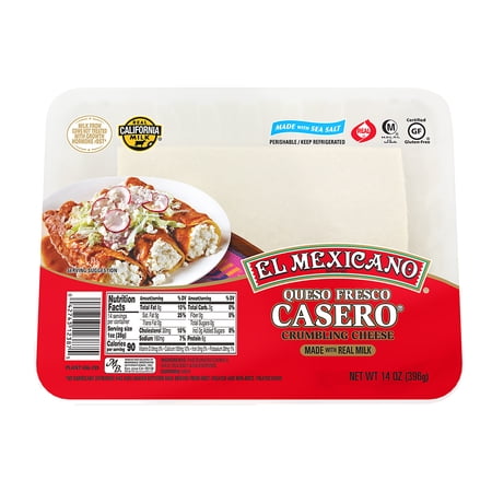 El Mexicano Casero Queso Fresco, Fresh Crumbling Cheese, 14 oz Refrigerated