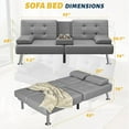 thumbnail image 3 of Homall Canapé-Lit Futon Ajustable, Canapé Moderne pour Salon, Bureau d'Affaires, Fauteuil Inclinable avec Porte-Gobelets, 3 of 7