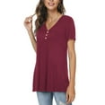 thumbnail image 2 of Anygrew Womens Summer Short Sleeve Tunic Tops Loose Fit Casual Blouses, 2 of 3