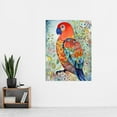 thumbnail image 2 of Parrot Bird Portrait Folk Art Watercolour Painting Extra Large XL Wall Art Poster Print, 2 of 3