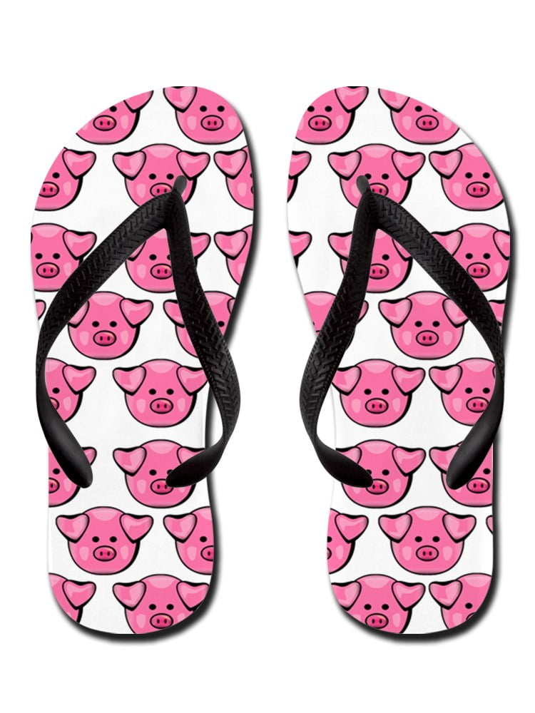 CafePress Cute Pink Pigs Flip Flops, Funny Thong Sandals, Beach