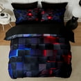 thumbnail image 4 of Flymme 3 Pieces Bedding Duvet Cover Set Queen Size Comforter Cover with Neon Light Pattern Modern Queen Duvet Cover Gift for Teen Men Bedroom Decor, 4 of 9