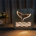 thumbnail image 1 of Whale Tail LED Night Light Wooden 3D Light Creative Wooden Light Simple Living Room Decoration Atmosphere Light Table Light, 1 of 4