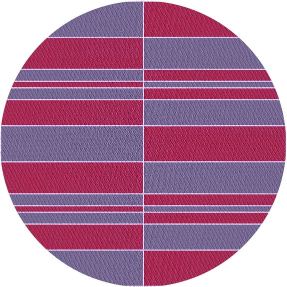 Ahgly Company Indoor Round Patterned Medium Purple Area Rugs, 7' Round