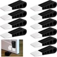 thumbnail image 1 of Cuña de goma Tuanse Doorstop, paquete de 12 unidades con soporte, color negro, 1 of 6