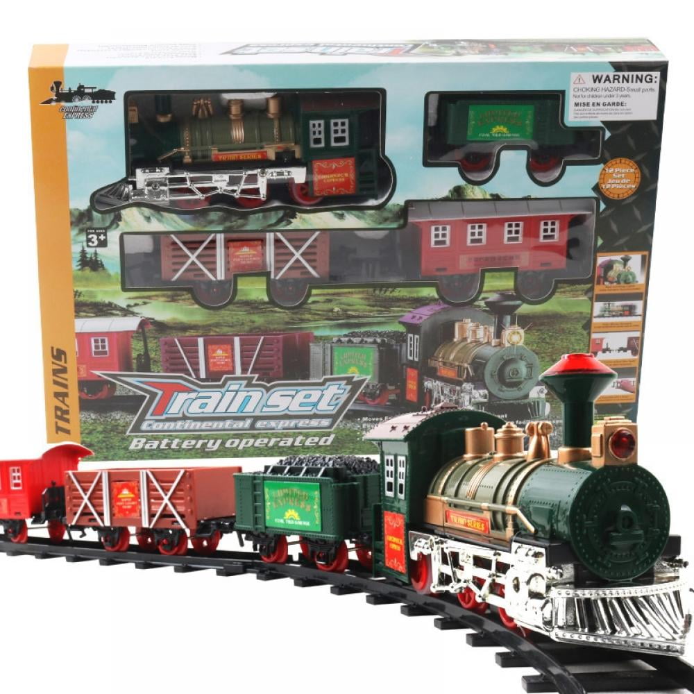 Large Train Set Kids Retra Toys Classic Train With Sound & Working Headlights 
