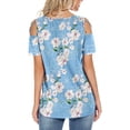 thumbnail image 6 of ANYJOIN Womens Summer T Shirts Strappy Short Sleeve Tunic Tops Strappy Cold Shoulder Blouse, 6 of 6