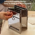 thumbnail image 6 of Foldable Wood Burning Camp Stove with Stainless Steel Grid, Portable Collapsible Rocket Stove, Outdoor Survival Gear for Hiking, Camping and BBQ, 6 of 11