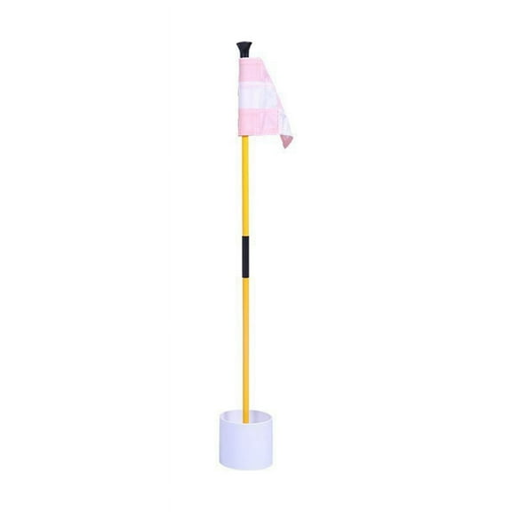 Pink and White Golf Green Flag, Colorful Two-Section Checkered Green Target Hole Cup Flagpole, Golf Supplies