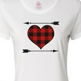 thumbnail image 4 of Inktastic Buffalo Plaid Valentines Day Heart Women's T-Shirt, 4 of 5