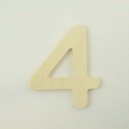 Package of 1, 14 Inch X 1" Baltic Birch "4" Plywood Numbers In The Gotham Rounded Font | Thick For Art & Craft Project, Made in USA