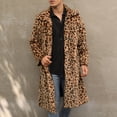 thumbnail image 4 of Penkiiy Men’s Faux Fur Long Coat Winter Warm Thicken Jacket Cardigan Fluffy Soft Plush Outerwear Overwear S-4XL Faux Fur Coat Men Brown, 4 of 9