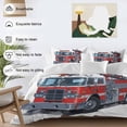 thumbnail image 3 of Queen 4 Piece Bedding Set Red Fire Truck Cartoon Car Soft Breathable Duvet Cover and Pillowcase, Modern Minimalist Style Duvet Cover Set Bed Sheets for Bedroom Dormitory Guest Room, 3 of 9