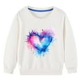 thumbnail image 3 of Girl Sweatshirt Toddler 4T Butterfly Print Long Sleeve Cute Sweatshirts Crew Neck 2-9y Little Girl Tops, White, 7 Years, 3 of 4