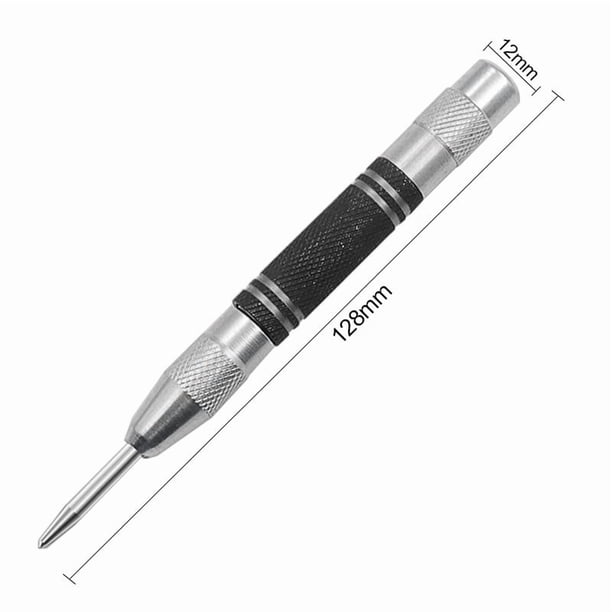 Perforadora central automática de 1 pieza, perforadora central con resorte de 6,1 pulgadas con herramienta perforadora de carrera ajustable para metal, madera, vidrio, plástico, metal