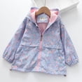 thumbnail image 3 of Edvintorg Raincoat for Girls Floral Printed Waterproof Lightweight Long Slseve Zip up Hooded Rain Jacket with Pocket Girls Clothing Size 2-12, 3 of 5