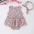 thumbnail image 2 of Fesfesfes Newborn Infant Onesie Baby Girls Ruffles Romper Dress Bodysuit Hairband Clothes, 2 of 9